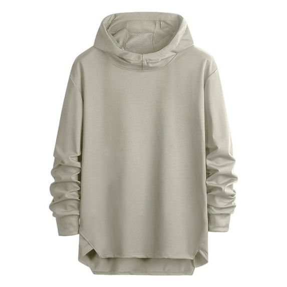 Men's Oversized Hoodies Casual Long Sleeve Hooded Sweatshirts Trendy Solid Color Fall Pullover Shirt Tops Outwear (XS, Khaki)