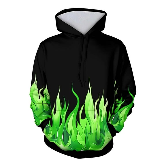 Men's Oversized Hoodies Unisex Hooded Sweater Graphic Printing Pullover Blouse with Pockets, Fall Winter Womens Mens Oversized Hoodies for Teens Green XL