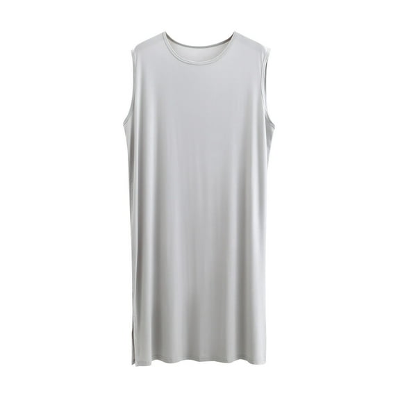 Men’s Oversized Sleeveless Nightgown – Breathable Crew Neck Sleep Shirt for Cozy, Hands-Free Lounging (2025 Summer Essential)