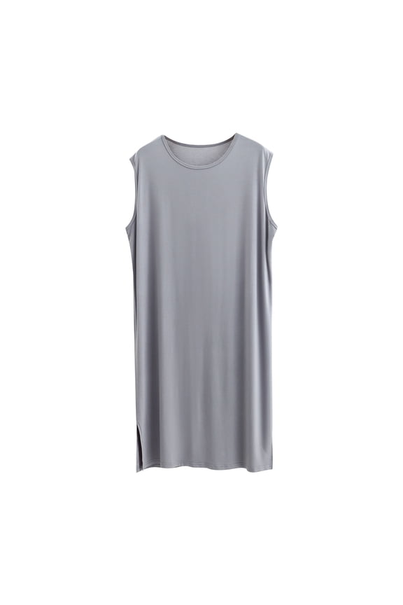 Men’s Oversized Sleeveless Nightgown – Breathable Crew Neck Sleep Shirt for Cozy, Hands-Free Lounging (2025 Summer Essential)