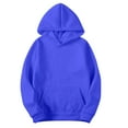 thumbnail image 1 of Men's Oversized Solid Color Hoodies Long Sleeve Pullover Sweatshirt with Pockets for Men Casual Loose Hooded Top (Blue L), 1 of 6