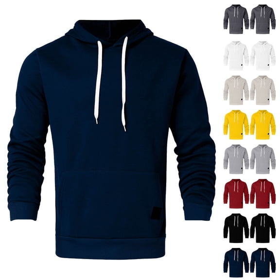 Men's Oversized Solid Color Pullover Hoodie, Plus Size Loose Fit Casual Fleece Sweatshirt for Lounge, Everyday Wear,Dark Gray,2XL