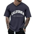 thumbnail image 1 of Men's Oversized Summer Crew Neck Short Sleeve T-Shirt with City Print, Loose Casual, Raglan Sleeves with Pleats, 3D Printing, Polyester/Spandex, 1 of 3
