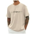 thumbnail image 1 of Men's Oversized Summer T-Shirt Crew Neck Short Sleeve City Print Casual Sports Shirt, 1 of 4