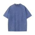 thumbnail image 1 of Men's Oversized T-Shirts Short Sleeve Casual Wash Solid Basic Tee Tops Summer Stylish Loose Fit Vintage Workout Outfit Clothes, 1 of 5