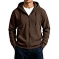 thumbnail image 1 of Men's Oversized Zip Up Hoodie Fleece Sweatshirts with Pockets Fall Clothes Outfits Long Sleeve Winter Jackets Relaxed Fit Coat 3XL, 1 of 6