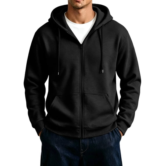 Men's Oversized Zip Up Hoodie Fleece Sweatshirts with Pockets Fall Clothes Outfits Long Sleeve Winter Jackets Relaxed Fit Coat M