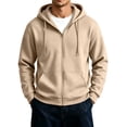 thumbnail image 1 of Men's Oversized Zip Up Hoodie Fleece Sweatshirts with Pockets Fall Clothes Outfits Long Sleeve Winter Jackets Relaxed Fit Coat S, 1 of 6