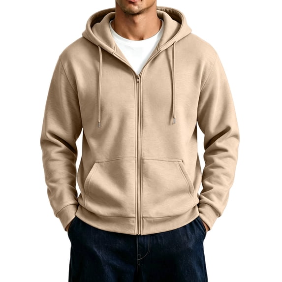 Men's Oversized Zip Up Hoodie Fleece Sweatshirts with Pockets Fall Clothes Outfits Long Sleeve Winter Jackets Relaxed Fit Coat S