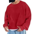 thumbnail image 1 of Men's Overszied Crewneck Sweatshirt Casual Lightweight Fleece Basic Pullover Tops Solid Color Soft Loose fit Sweatshirt, 1 of 6