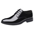 thumbnail image 1 of Men's Oxford Formal Dress Shoes Comfortable Classic Lace Up Business Shoes Block Low Heel Walking Shoes, 1 of 8