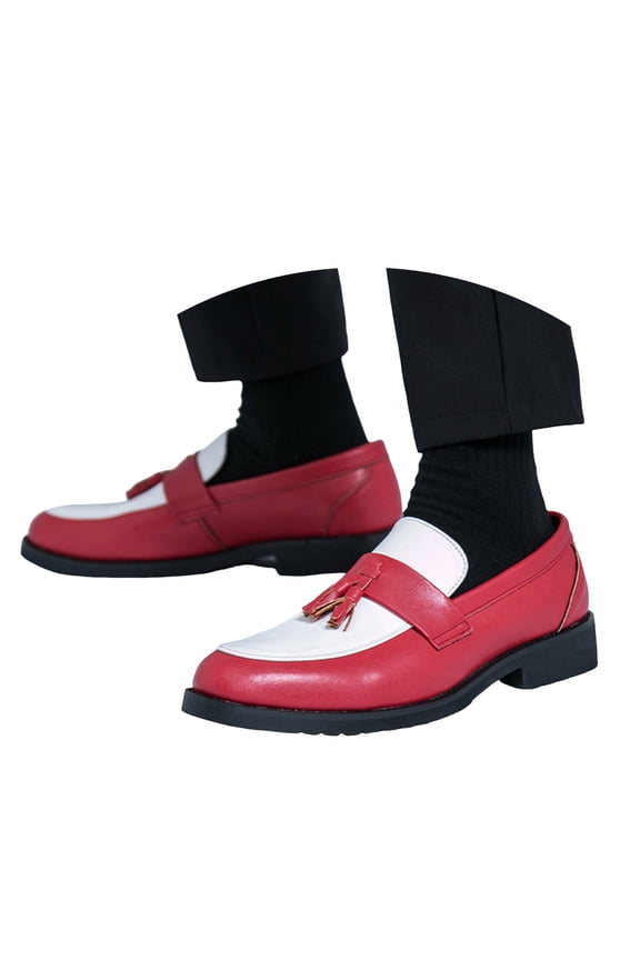 Men's Oxfords Dress Shoes 2025 Black White Color Blocking Fashion Casual Leather Slip on Penny Loafers