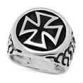 thumbnail image 1 of Men's Oxidized Silver Iron Cross Ring, Size, 1 of 7