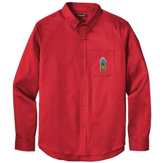 Men's PINEAPPLE PATCH Twill Shirt with Pocket, 2XL Rich Red