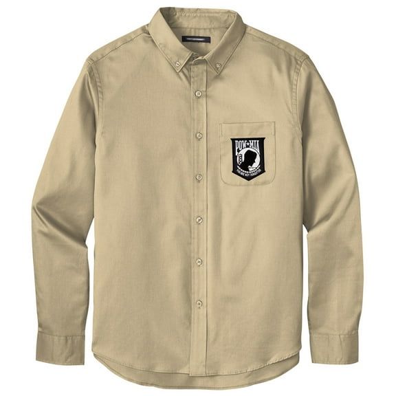Men's POW MIA PATCH Twill Shirt with Pocket, 4XL Wheat