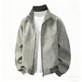 thumbnail image 1 of Men's PU Leather Jacket, Bomber Style with Stand Up Collar, Long Sleeve Design, Multiple Zipper Pockets, Lightweight and Casual for Outdoor Daily Wear, 1 of 7