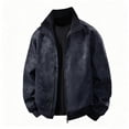 thumbnail image 1 of Men's PU Leather Jacket, Bomber Style with Stand Up Collar, Long Sleeve Design, Multiple Zipper Pockets, Lightweight and Casual for Outdoor Daily Wear, 1 of 5