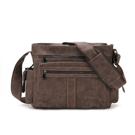 Men's PU Leather Shoulder Bags Casual Vintage Crossbody Bag Large Capacity Travel Bags 2023 New Messenger Bag Satchels