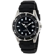 Mens PXH227 Stainless Steel Watch with Black Rubber Band