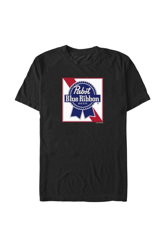 Men's Pabst Blue Ribbon Frame Logo Graphic Tee Black Large