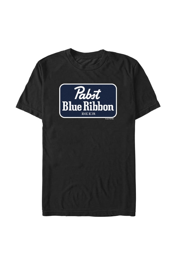 Men's Pabst Blue Ribbon Label Logo Graphic Tee Black X Large