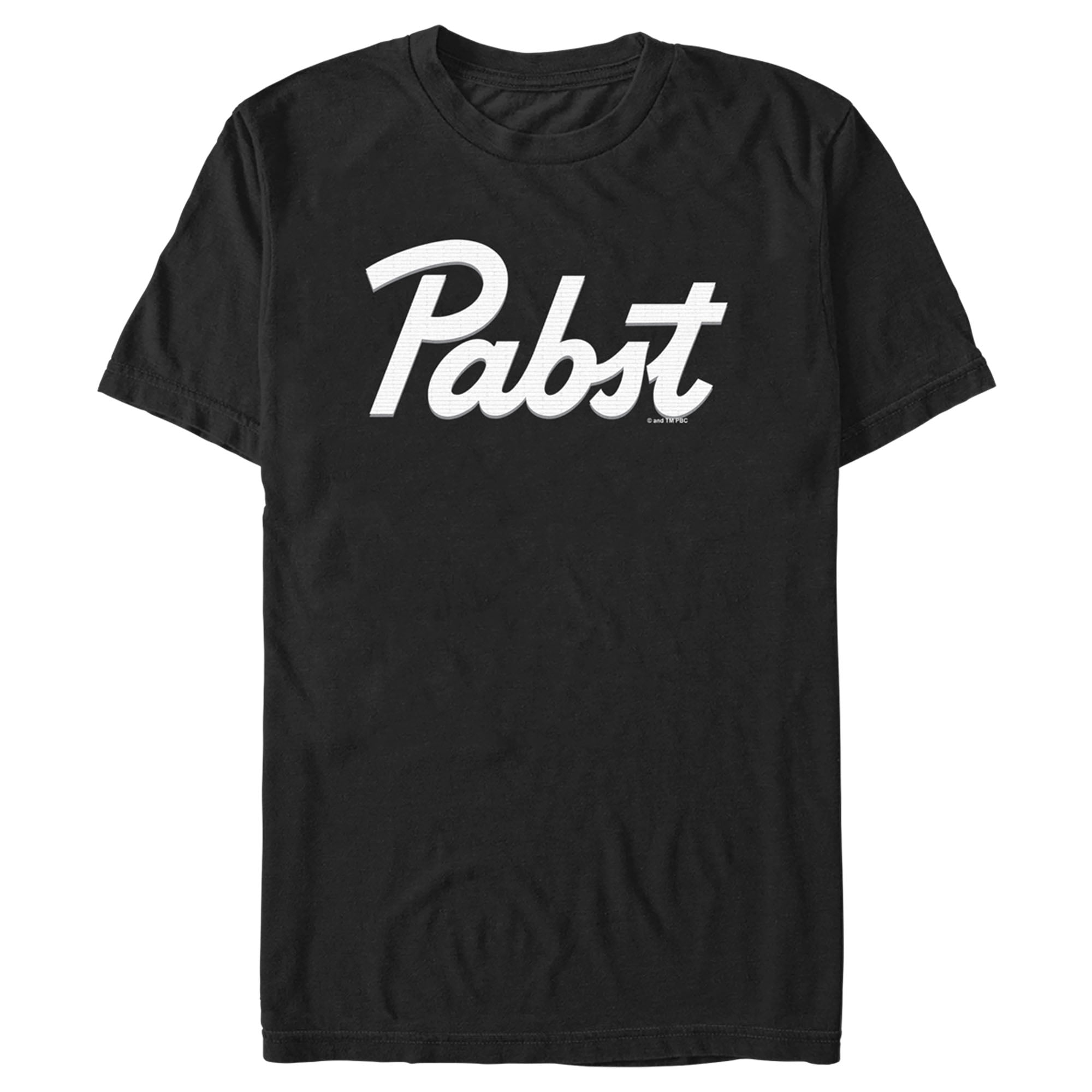 Men's Pabst White Beer Logo Graphic Tee Black Medium