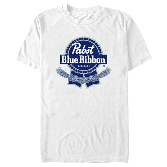 Men's Pabst Hops Blue Ribbon Logo Graphic Tee White X Large
