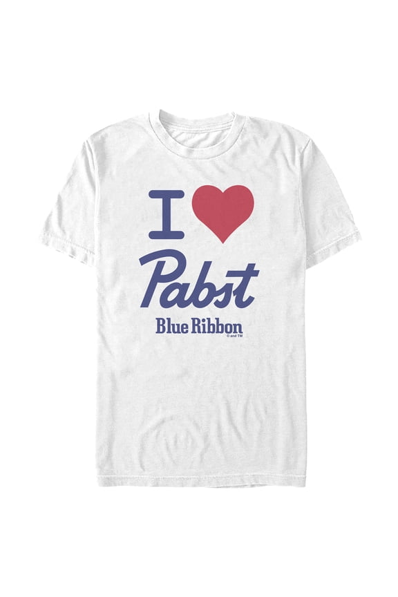 Men's Pabst I Heart Beer Graphic Tee White Large
