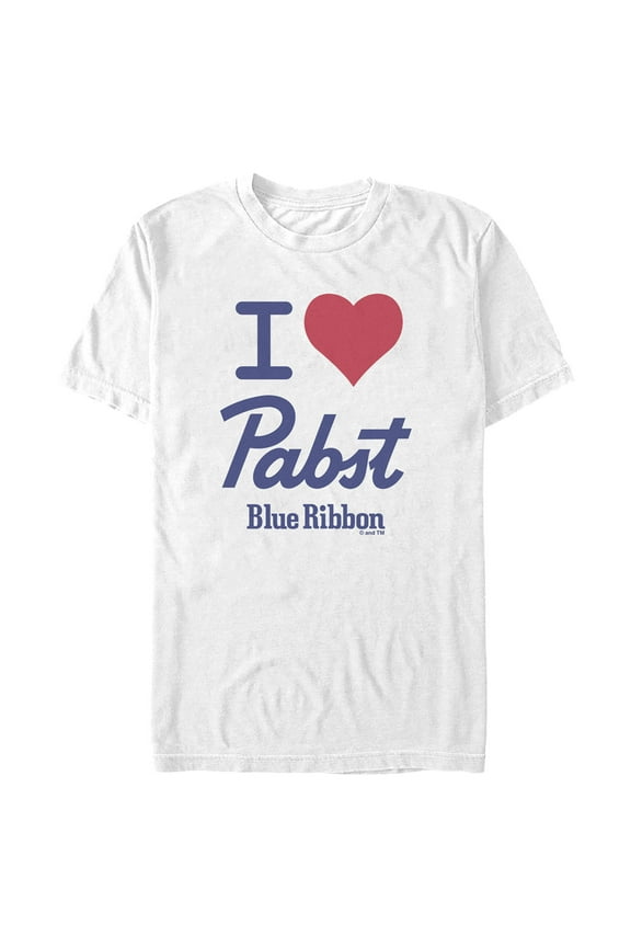 Men's Pabst I Heart Beer Graphic Tee White Small