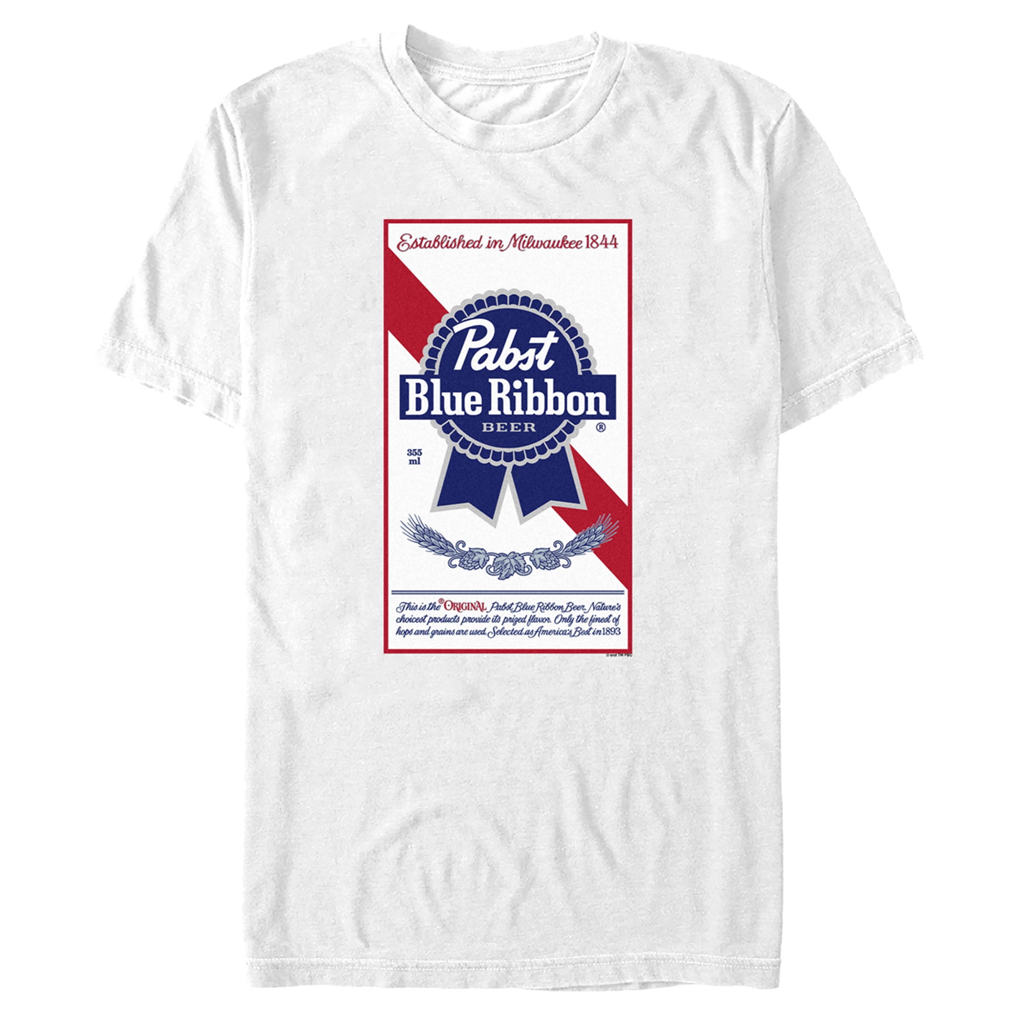 Pabst Blue Ribbon Beer Front and Back Print Pocket T-Shirt