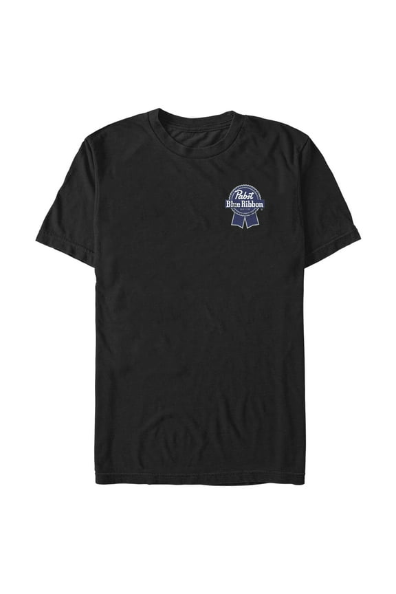 Men's Pabst Pocket Blue Ribbon Logo Graphic Tee Black Medium