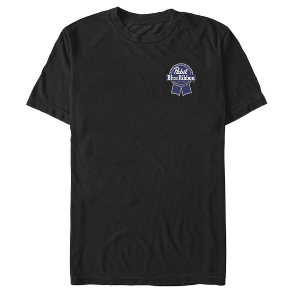 Men's Pabst Pocket Blue Ribbon Logo  Graphic Tee Black X Large