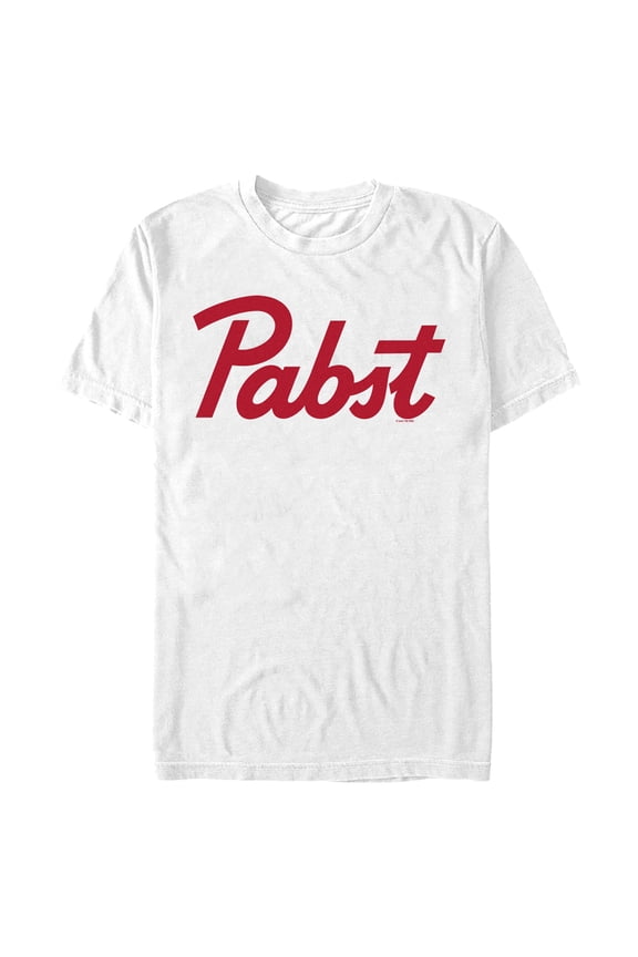 Men's Pabst Red Logo  Graphic Tee White 2X Large