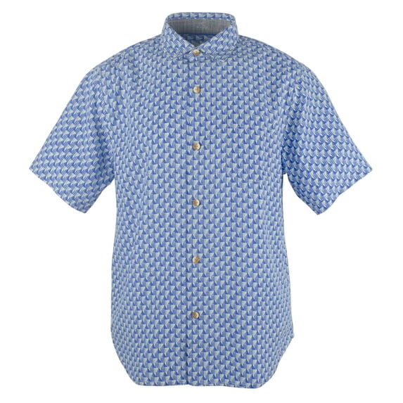 Men's Pacific Geo Silk Camp Shirt-LS-S
