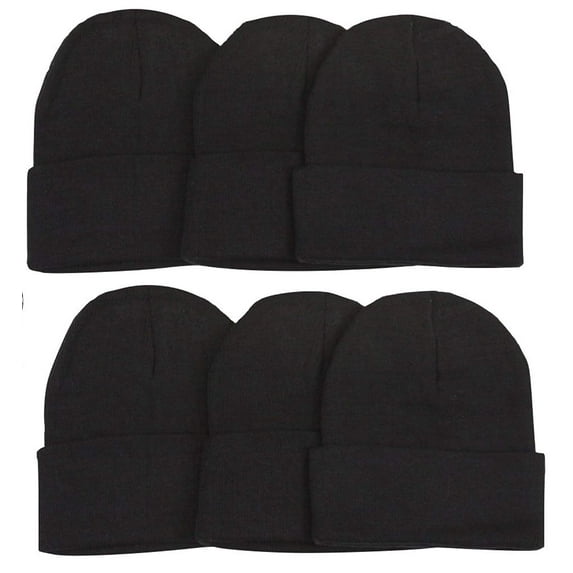 Men's Pack of 6 Soft Stretchy Beanies