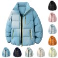 thumbnail image 1 of Men's Packable Coat Jackets Oversized Bubble Puffer Stand Collar Full Zip Up Windproof Insulated Quilted Winter Coat with Multi Zipper Pockets Loose Fit Casual Warm Outerwear, 1 of 5