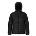 thumbnail image 1 of Men's Packable Down Alternative Jacket Hooded Lightweight Puffer Jacket for Travel Outdoor Hiking Black Size L, 1 of 7