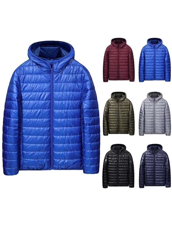 Men's Packable Puffer Jacket Lightweight Warm Winter Puffy Coats Windproof Insulated Jacket for Casual Hiking Travel Red 3XL