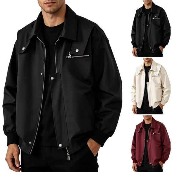 Men's Packable Rain Jacket Workwear Flight Jacket Windbreaker Vintage Functional College Style Dependable Wet Weather Protection