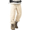 thumbnail image 1 of Men's Packable Winter Snow Pants Warm Down Puffer Thickened Fleece Lined Quilted Waterproof Ski Trousers, 1 of 8