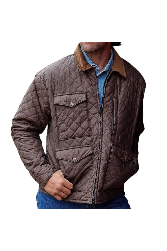 Men's Padded Jacket Quailt Jackets Lightweight Warm Winter Coats Lepal Cargo Jacket with Multi Pockets Black S