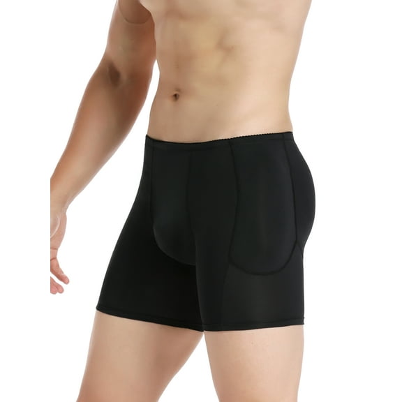 Men's Padded Shapewear Boxer Underwear Tummy Control Shorts Enhance Butt Lifter Briefs