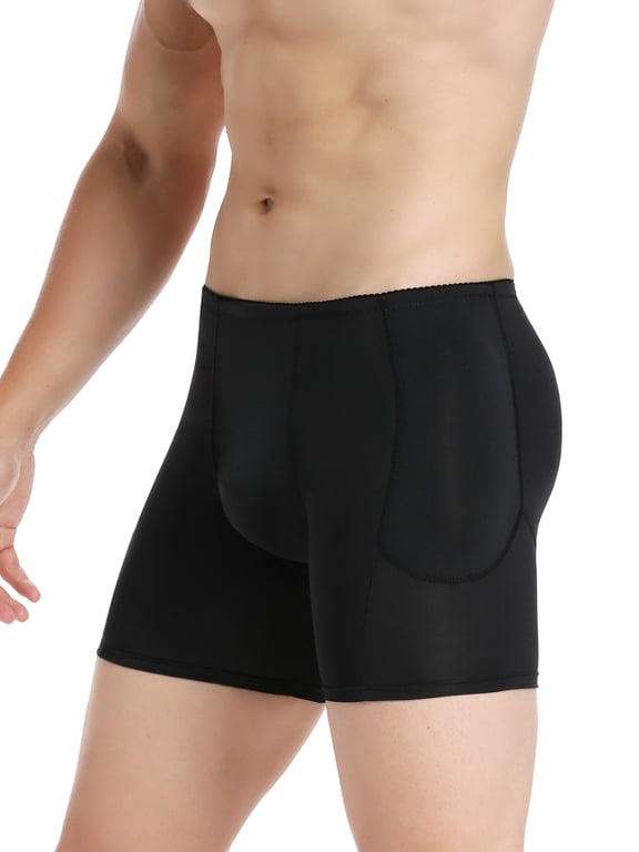 Men's Padded Shapewear Boxer Underwear Tummy Control Shorts Enhance Butt Lifter Briefs