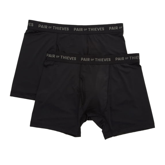 Men's Pair of Thieves 102268 Super Fit Boxer Brief - 2 Pack (Black 2X)