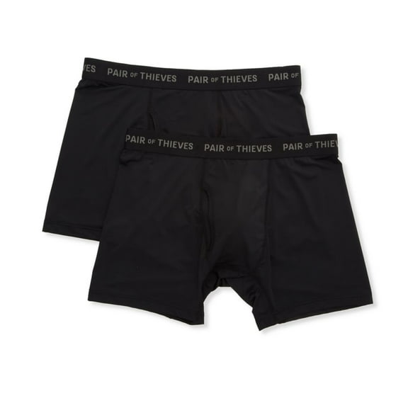 Men's Pair of Thieves 102268 Super Fit Boxer Brief - 2 Pack (Black 2X)