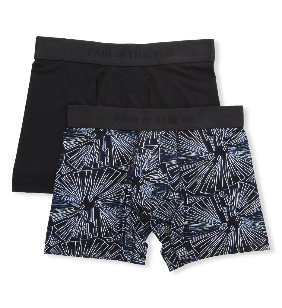 INTIMO Men's 2-Pack Boxer Briefs - Comfort Stretch Fit, Elastic Leg Opening