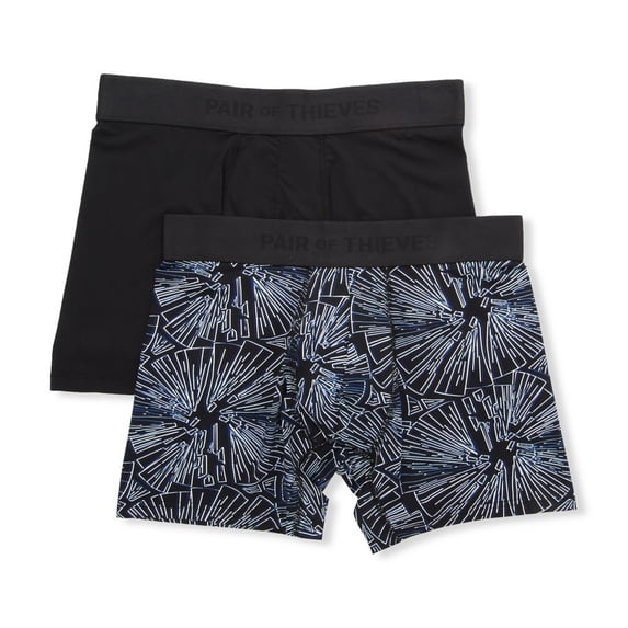 Men's Pair of Thieves 104112 Hustle Boxer Brief - 2 Pack (Breaking Plates/Black L)