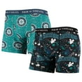 thumbnail image 1 of Men's Pair of Thieves Black/Teal Seattle Mariners Super Fit 2-Pack Boxer Briefs Set, 1 of 5