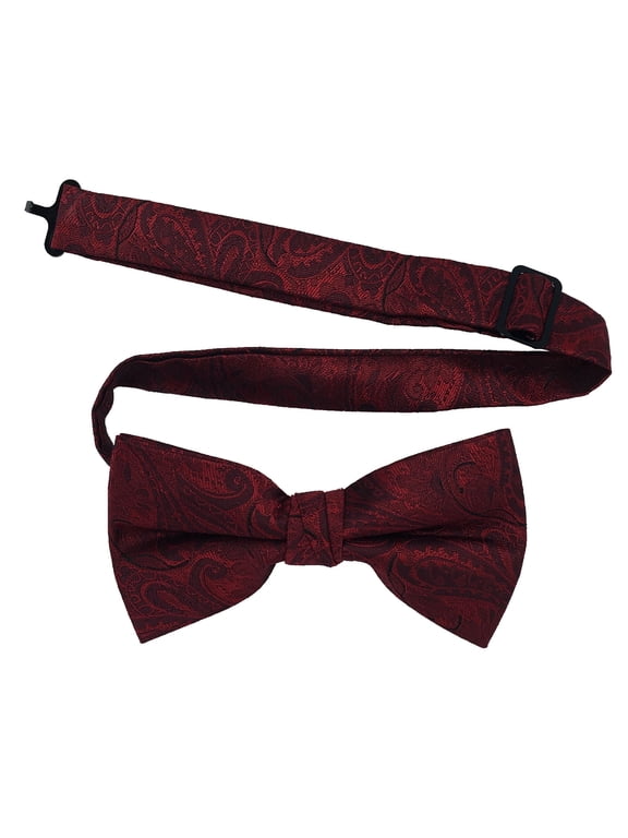 Men’s Paisley Apple Formal Satin Pre-Tied Bow Tie by Spencer J’s Signature Satin Collection