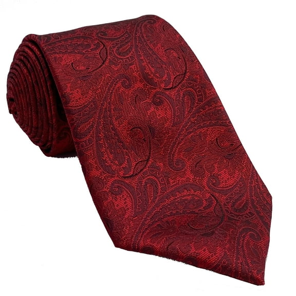Men’s Paisley Apple Formal Satin Self-Tie Necktie in a Variety of Colors by Spencer J’s Signature Satin Collection